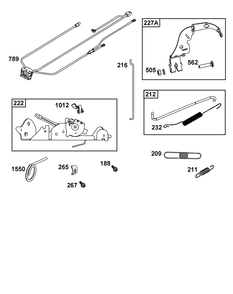Controls Group Diagram and Parts List for 40N877-0049-B5  Briggs and Stratton Engine